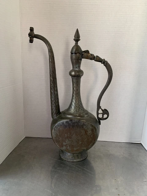 Middle Eastern Samavour ANTIQUE PERSIAN ARABIC EWER PITCHER JUG Middle Eastern Samovar 1800's £ ...