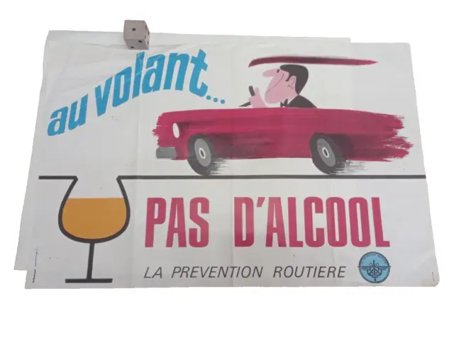 affiche "Au volant pas d'alcool" prevention routière ARSAT MARAUGE
