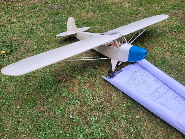 Modellbau RARITÄT AUS KONVOLUT! Hauck Modellbau Piper J3 Cub 1:10 mit Bauplan und ...