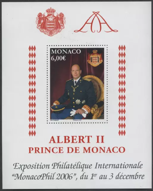 Monako 2006 "MONACOPHIL" Fürst Albert II, MiNr Block 94