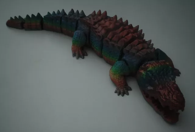 3D printed Articulated Crocodile, multi coloured