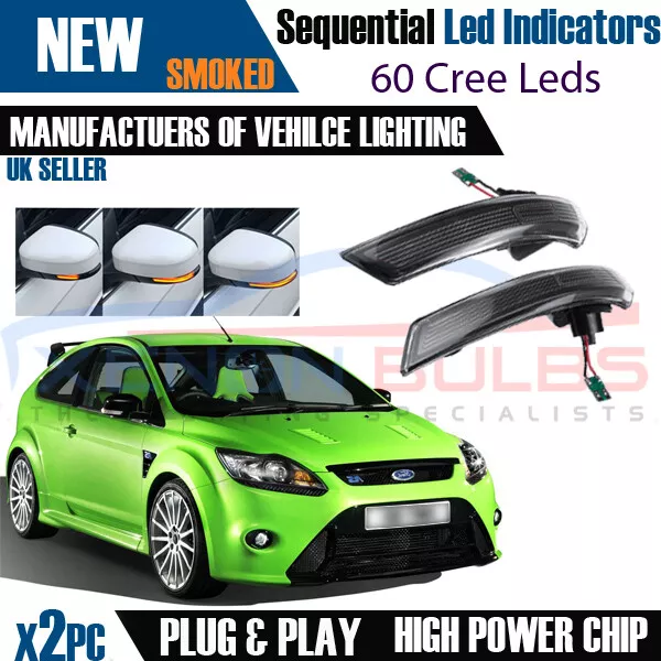 2? Dynamic LED Turn Signal Mirror Light Indicator Ford Focus Mk2 Mk3 Mondeo M17