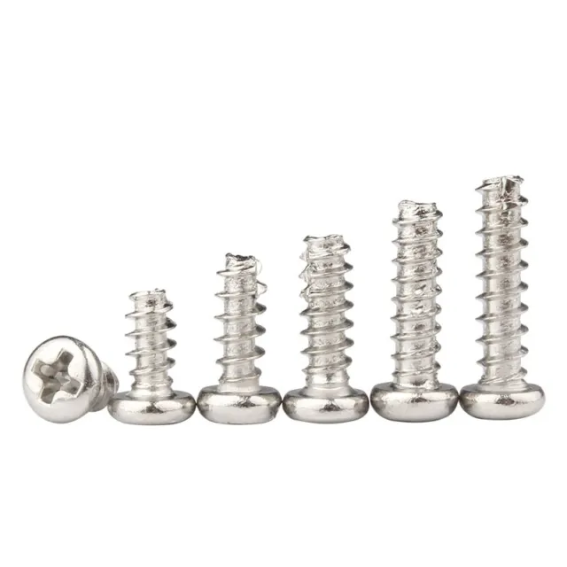 Phillips Round Head Screw Self Tapping Cross Bolts M2 M2.3 M2.6 M3 Nickel-Plated