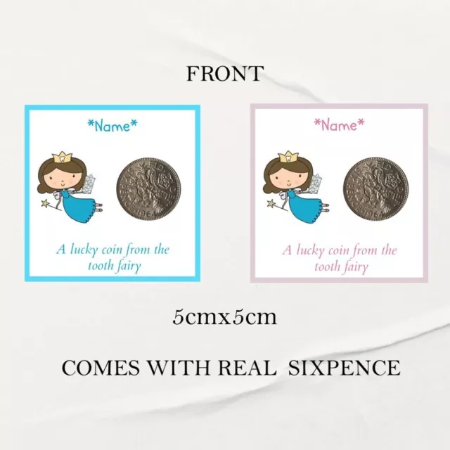 Personalised Tooth Fairy Lucky Sixpence Good Luck Token Novelty Gift