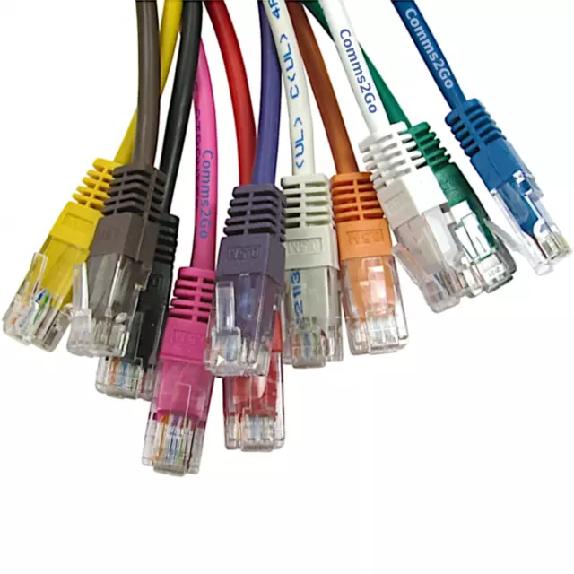 RJ45 CAT5E Premium Gigabit Internet Ethernet Cables Patch Lead 100% Copper lot