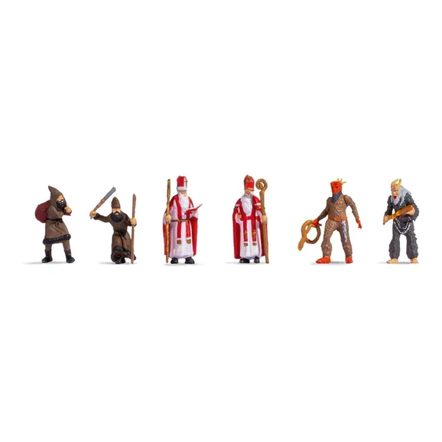 Noch 15929 1/87 Ho Personnages Figurines Saint Nicolas Et Pere Fouettard H0