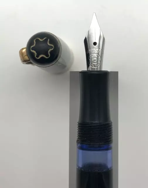 Montblanc No. 3-42 Kolbenfüller Stahl Feder Füllfederhalter schwarz Fountain Pen 3