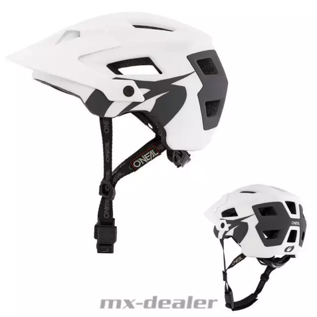 Oneal Defender Solid Bianco Grigio Bicicletta Casco All Mountain Sentiero MTB