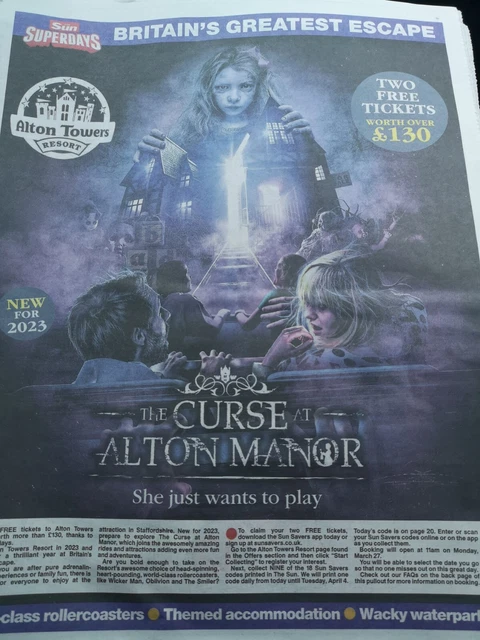 Sun Alton Towers Paper Map