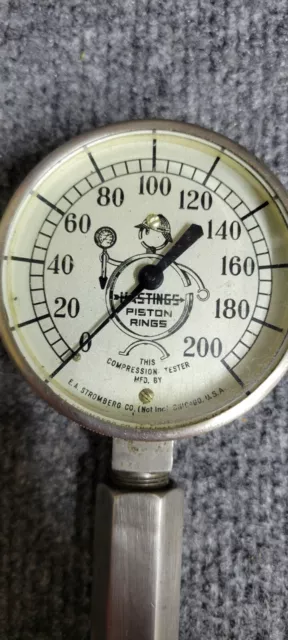 HASTINGS Compression Tester - Piston Rings - Early Model 200psi - USA