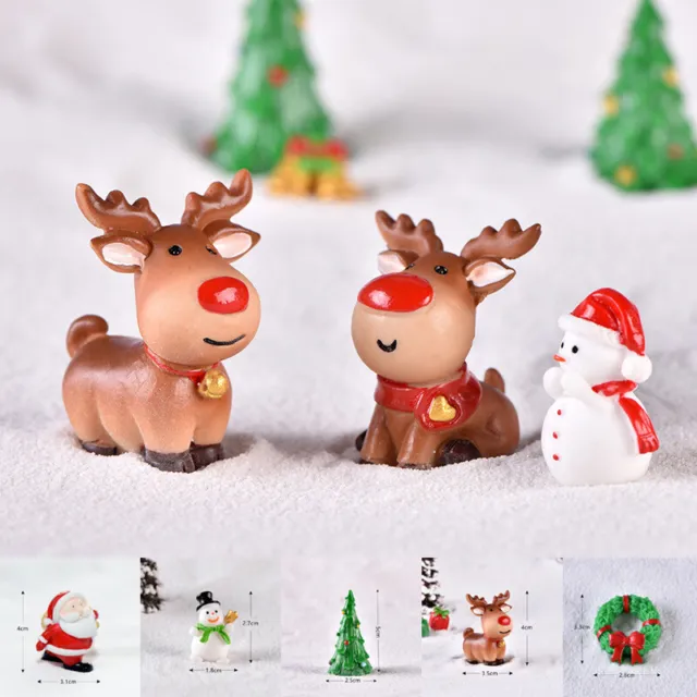 Mini Resin Santa Claus Ornaments Christmas Tree Figurines Miniature Decorative