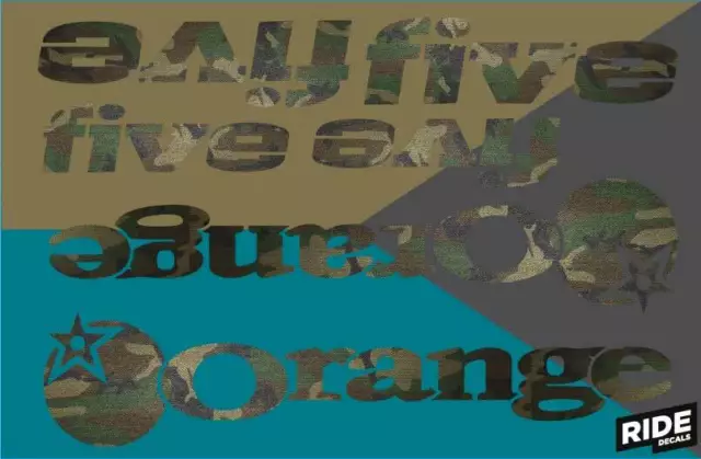 Orange Five Frame Decal Kit // Camo Print