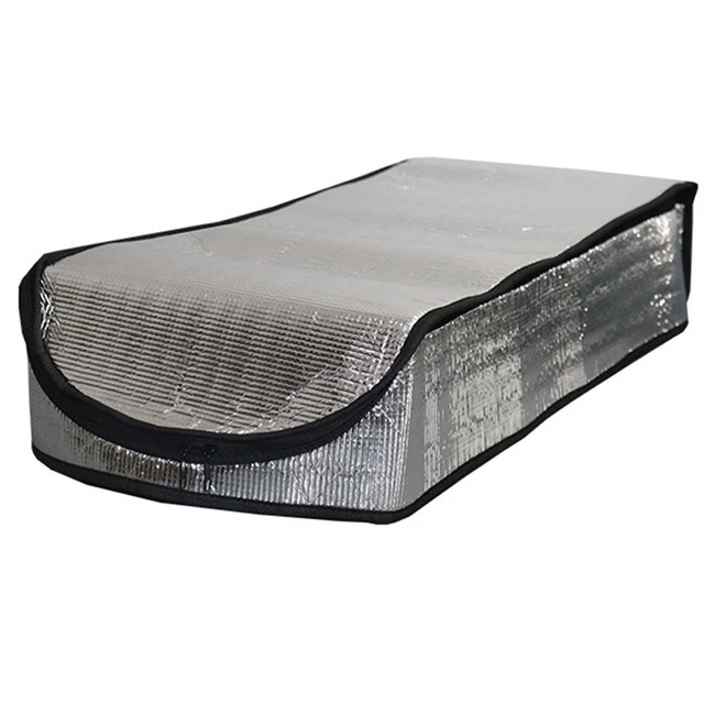 Housse Isolation Jacuzzi Carré 180cm - Tissu Oxford 420D + Film Aluminium - 185x185x72cm, Gris, Boucles & Cordons