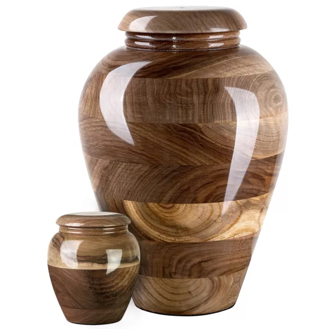 Stunning and very special Italian Walnut Cremation Funeral urn Personalised Urn
