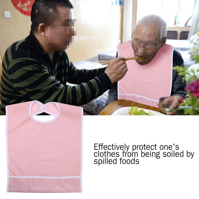 Impermeable Adulto Anciano Comer Pechera Ropa Protector Ropa Ayuda para el Comedor AP