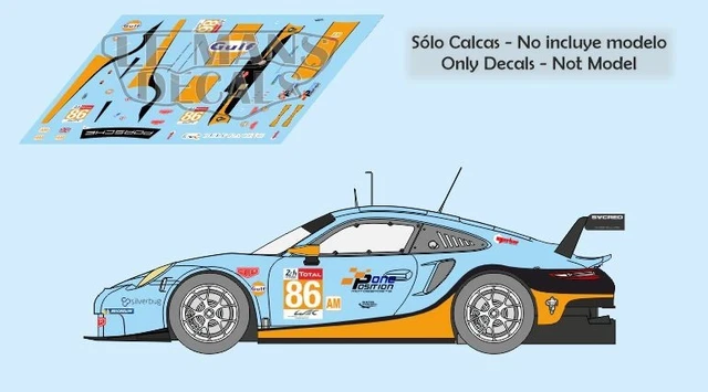 Décalcomanies Porsche 991 RSR Le Mans 2020 N°57 - Pour Maquettes 1:32, 1:43, 1:24, 1:18