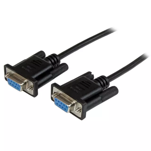 StarTech.com 2m Black DB9 RS232 Serial Null Modem Cable F/F - DB9 Female to Fema