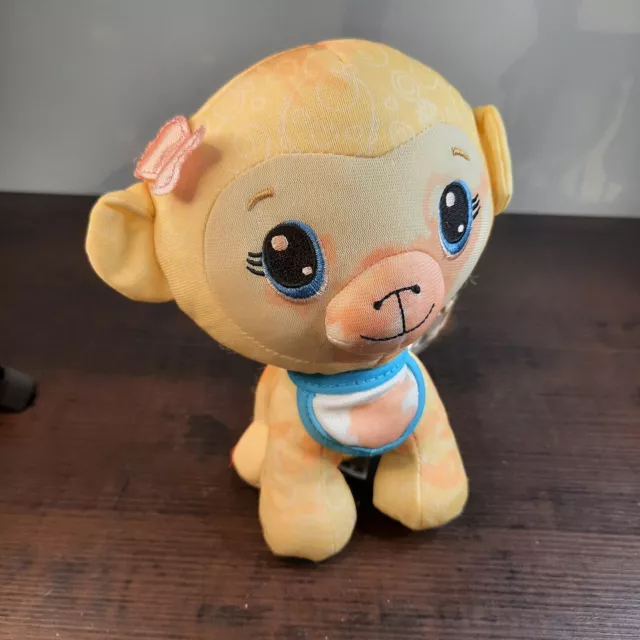 FISHER PRICE Soft DOODLE Bear Baby Monkey Yellow with Bib 7" CUTE