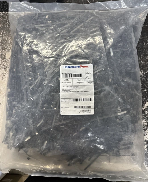 HellermannTyton Cable Tie Mounts T50RFT10 T50R FT10 BLK 156-00091, 500ct
