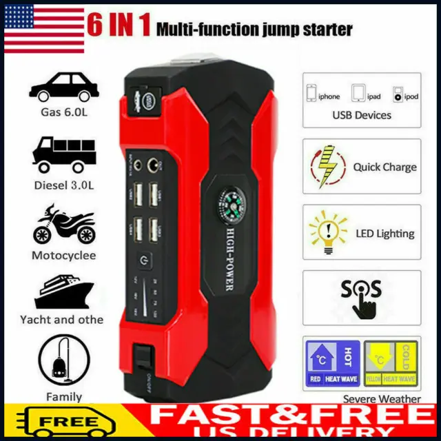 Car Jump Starter Booster Jumper Box Power Bank Battery Charger 99800mAh Portable