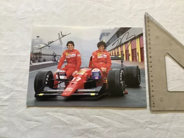 FERRARI - Cartolina/postcard  pilota FERRARI , JEAN ALESI , ALAIN PROST , 1991