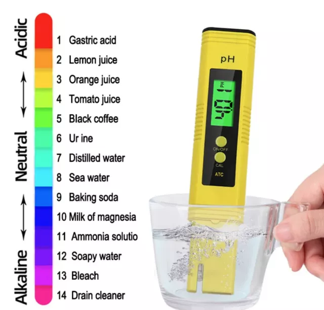 PH Wert Tester Wasser Messgerät Digital Messer Aquarium Pool Prüfer pH 0-14 3