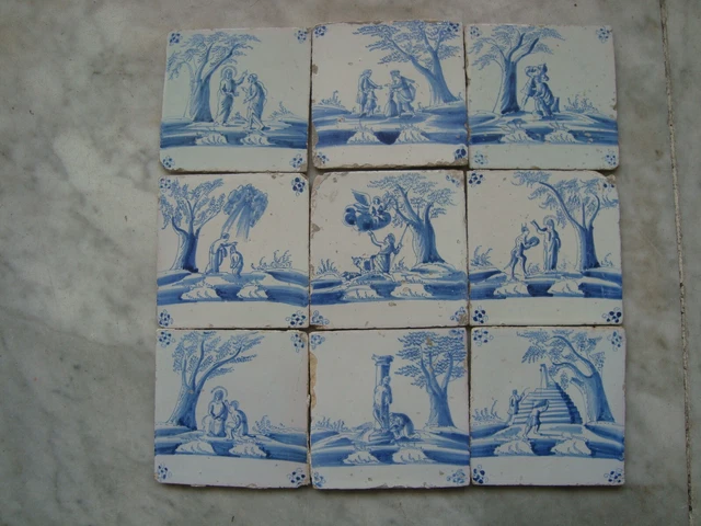 set   18h  century delft  bibical tiles  bible (9)