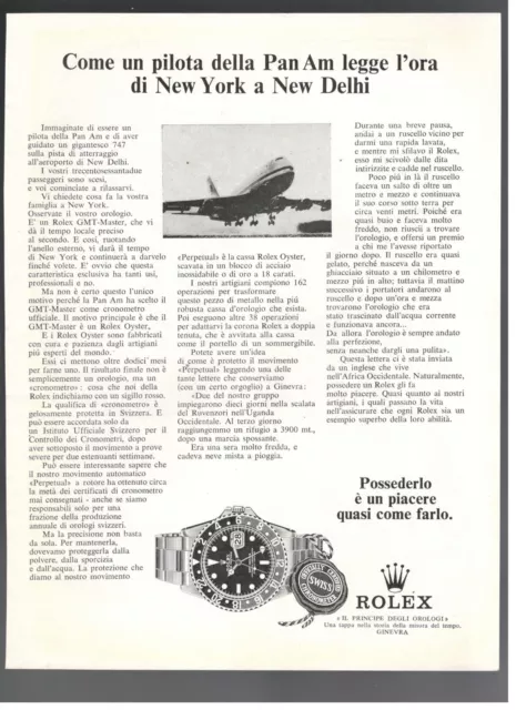 MONTRE ROLEX PAN Am Pilot Publicite 1 Page Original Vintage 1973 EUR 29 02 PicClick FR