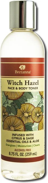 Tóner facial y corporal Witch Hazel de BRETANNA, 8,75 oz salvia cítrica y aloe