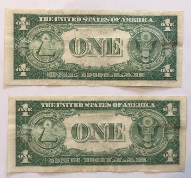TWO SILVER CERTIFICATES -  SERIES 1935D - Nice and Crisp - circulated 2
