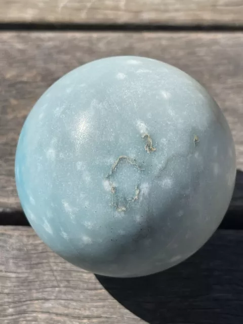 Genuine Alabaster Ball / Sphere 65mm 342 grams Blue Colour