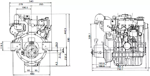 Pièces de machines - Moteur diesel marin in-bord Yanmar 3JH25a d'occasion -... 2