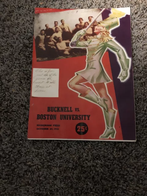 1942 Bucknell Vs Boston University Football Program