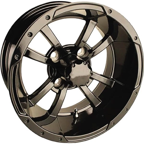 Black 10x7, 4/4, 3+4 Ocelot E107 Golf Cart Wheel - 847-107107-21
