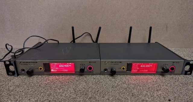 2x Sennheiser EW300 G3 Wireless Receiver  606-648MHz Ch.38 Band GB 19" Rackmount