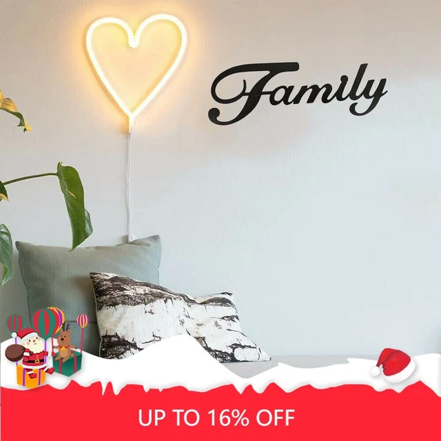 FAMILY BLACK METAL Wall WordWrought Iron Crafts Metal Ornaments Sign