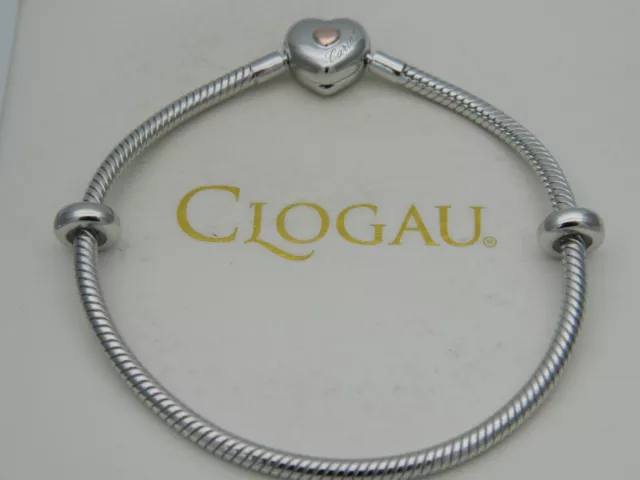 Welsh Clogau Silver & Rose Gold Cariad Heart Bead Charm Bracelet 19cm RP £139.00