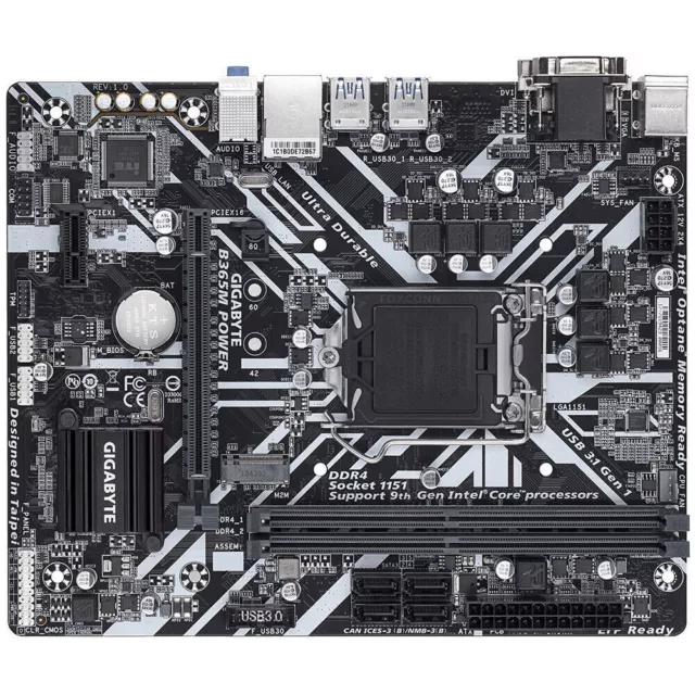 GIGABYTE B365M POWER Motherboard Intel B365 LGA 1151 DDR4 mATX M.2 VGA DVI Core