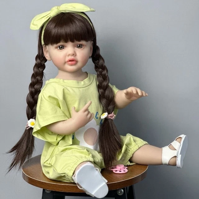 55 CM Full Silicone Reborn Toddler Baby Doll Girl Princess 22inch Waterproof Lifelike Newborn Bebe Doll Toys Kids Birthday Gift