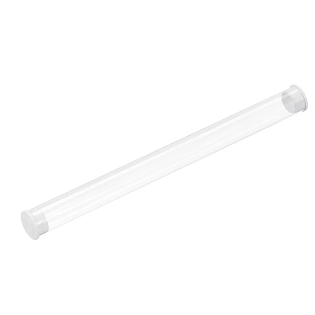 CLEAR RIGID TUBE Round Plastic Tubing with End Caps, 15mmx16mm/0.6"x0