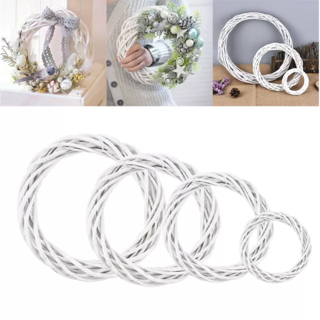 Decorations Christmas Rattan Ring Wreath Wicker White Wreath Garland Hanging