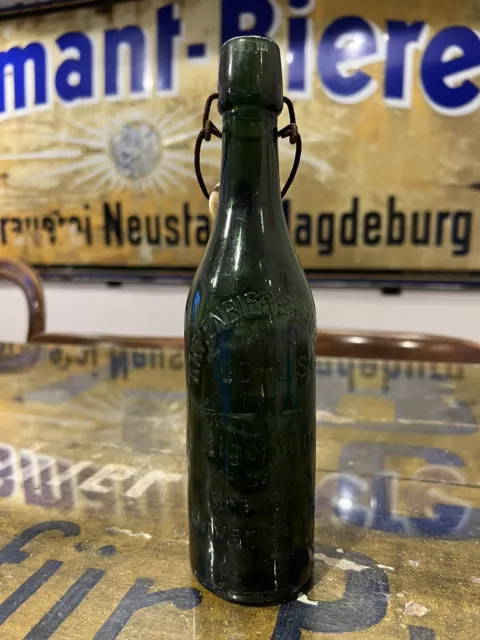 Aktienbrauerei Leipzig Gohlis Bierflasche um 1900 Bügelflasche Antik Eutritzsch