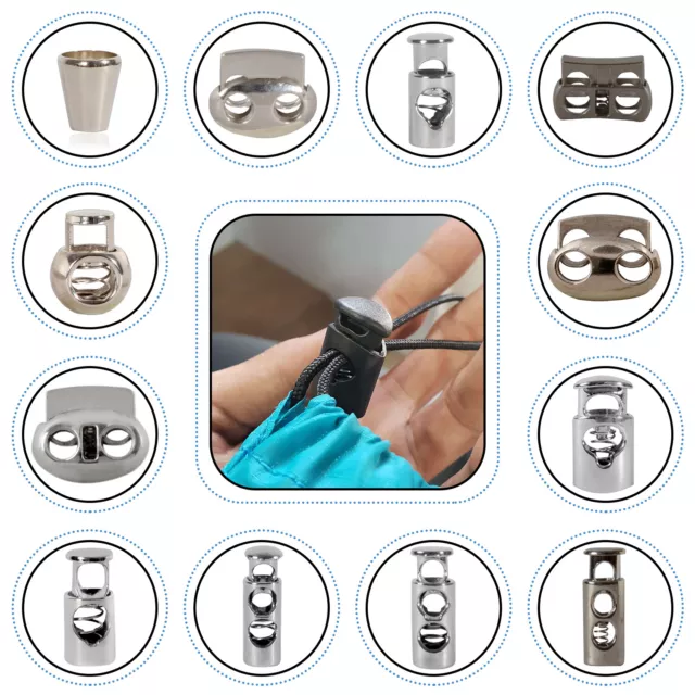 Métal Cordon Bouchon Verrou Bouton avec Ressort Sphérique Stop Ends Simple