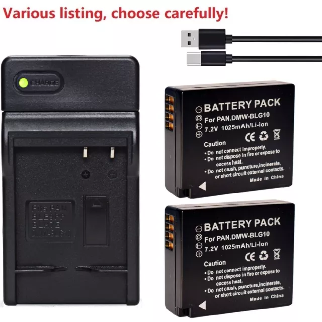 DMW-BLG10 Battery or charger for Panasonic Lumix DMC-TZ101 TZ80 TZ81 TZ85 ZS70