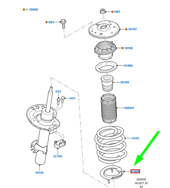 NEW FORD MONDEO Mk4 Front Suspension Spring Anti Squeak 1446306 Pad £5.