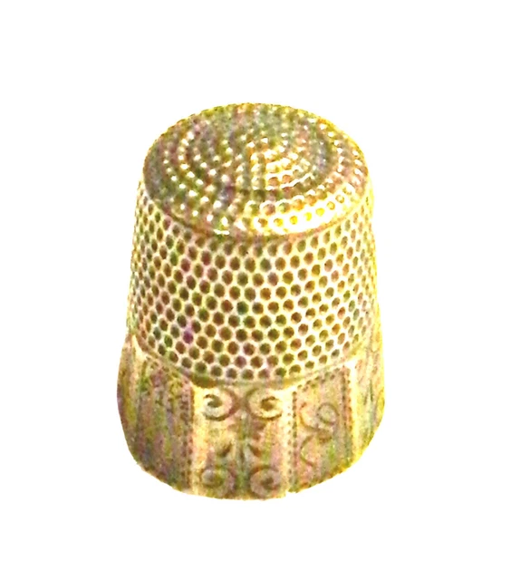 Antique Sterling Silver Thimble Engraved with Monogram R Size 11