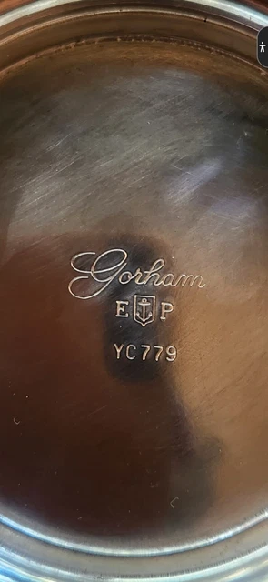 Vintage Gorham EP YC779 6.5” Diameter Silverplated Footed Serving Bowl