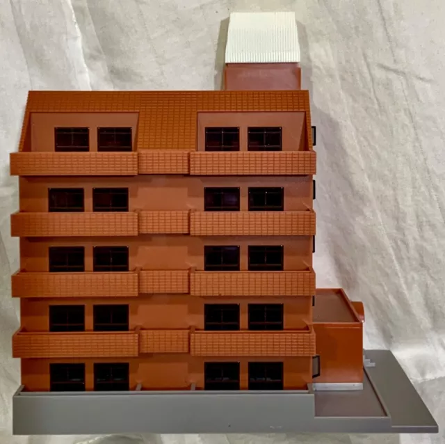 N Scale Railway - High Rise Apartment - Brown - Tomix Item 4034 (1990 Release) 2