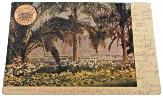1906 Southern Pacific Railroad Redlands California Unused Company Post Card