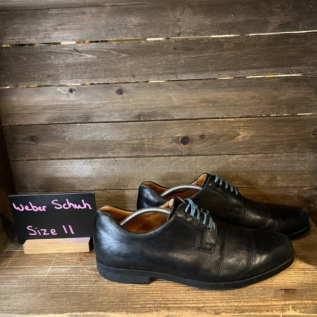 Mens Weber Schuh Black Leather Plain Toe Derby Dress‎ Shoes Size UK 11 US 12 H Weber Schuh - Plain Toe Blucher Black | Eneslow main image 4